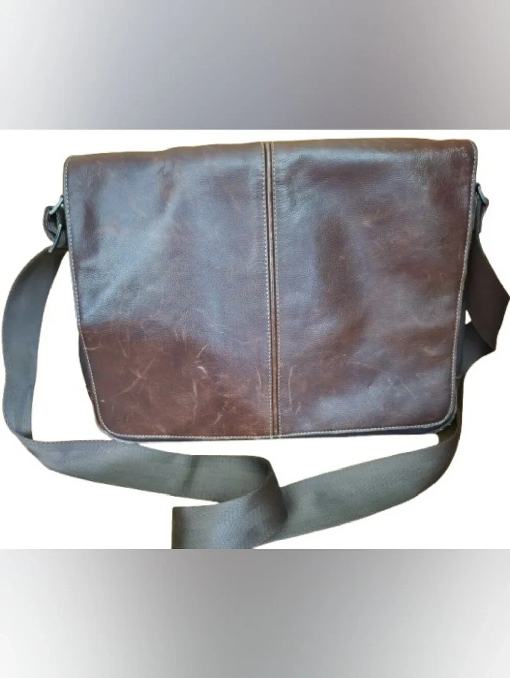 Boconi Brown Leather Messenger Bag